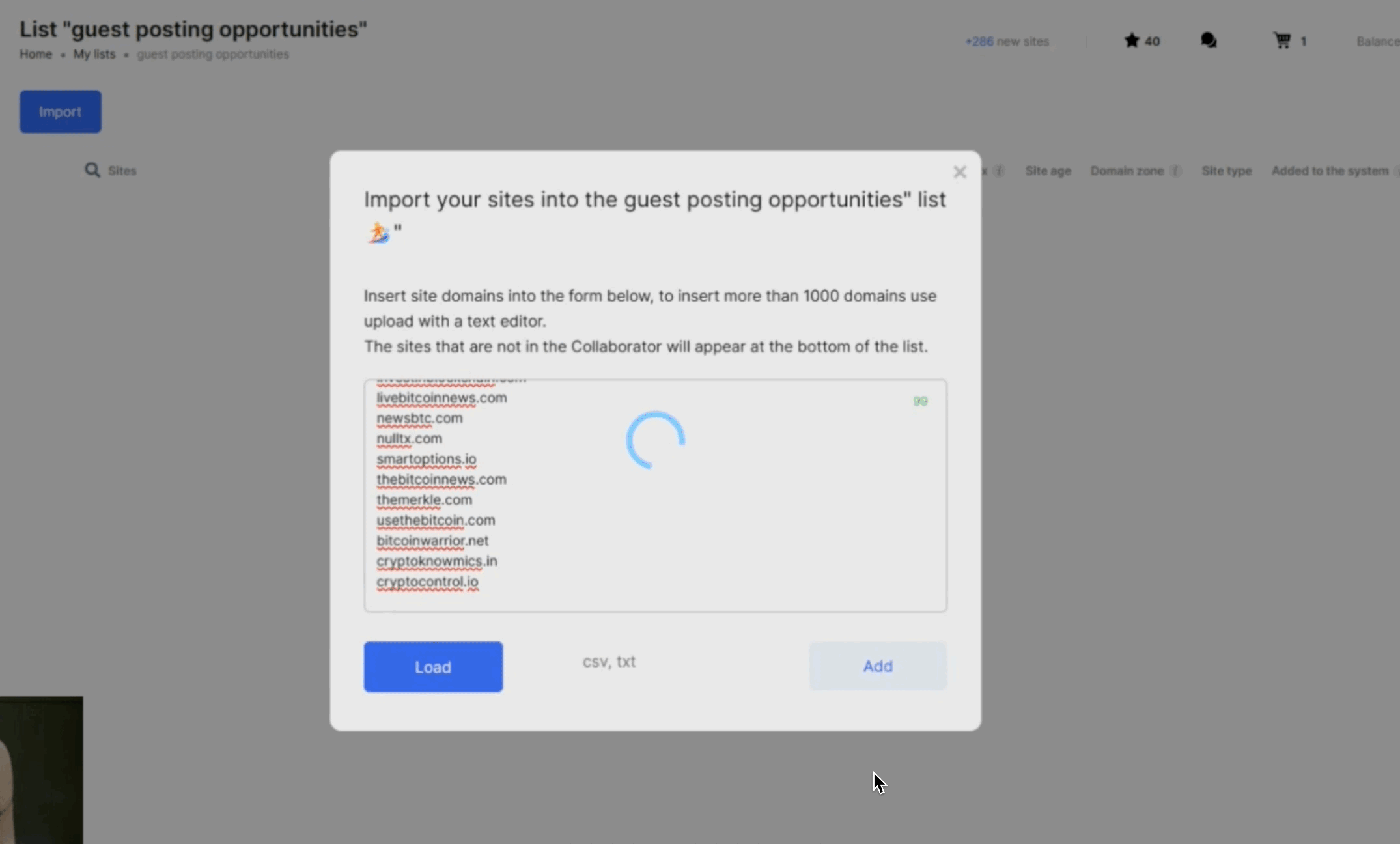 How to create your list in Collaborator